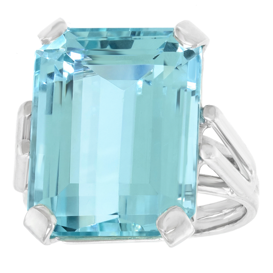 #27994 - Sixties Modernist Aquamarine Ring