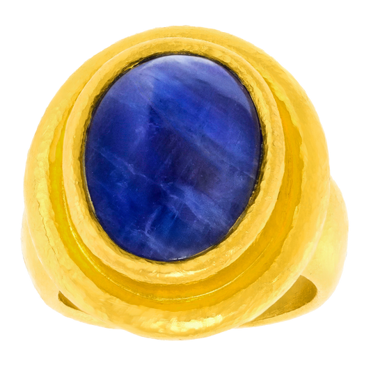 #27995 - No Heat Sapphire Cabochon Ring GIA