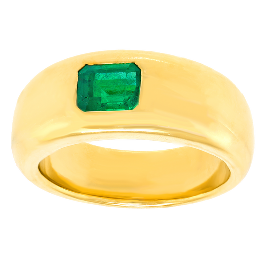 #27997 - Emerald-set Heavy Gold Band