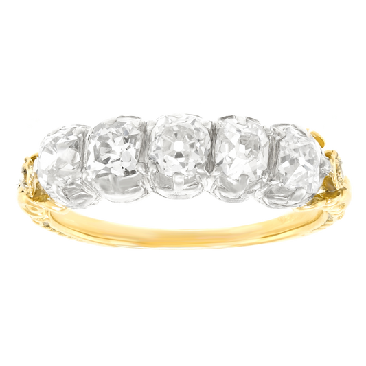 #28011 - Antique Five Stone Diamond Ring