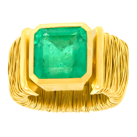 #28021 - Modernist Colombian Emerald Ring