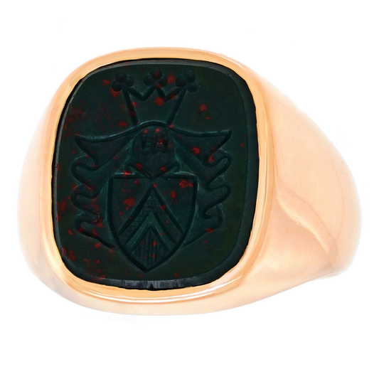 #28023 - Art Deco Bloodstone Signet Ring