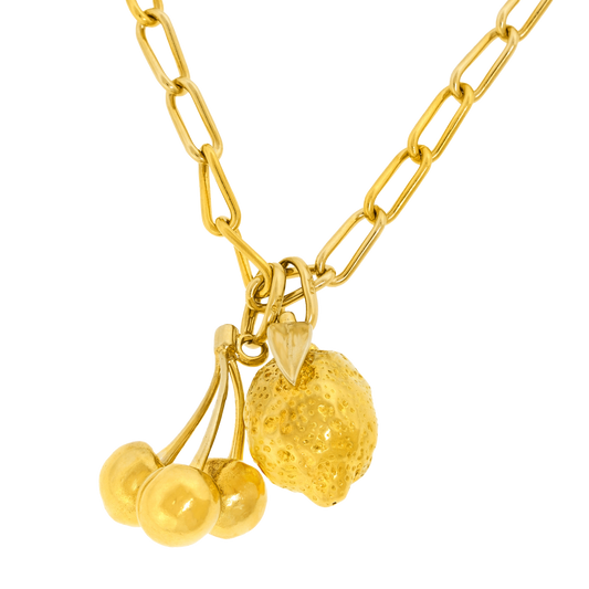 #28029 - Pomellato Gold Necklace with Botanical Motif Charms