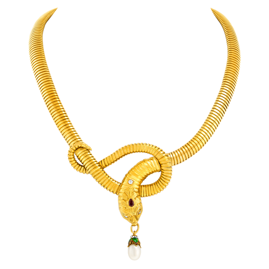 #28032 - Art Deco Snake Necklace