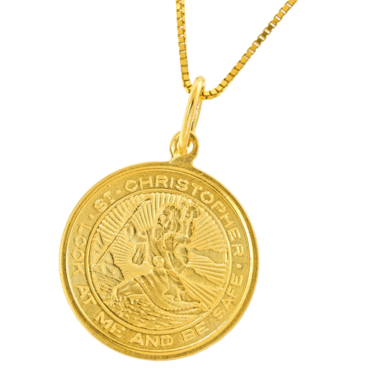 #28111 - Sixties 14k Gold  St. Christopher Medal