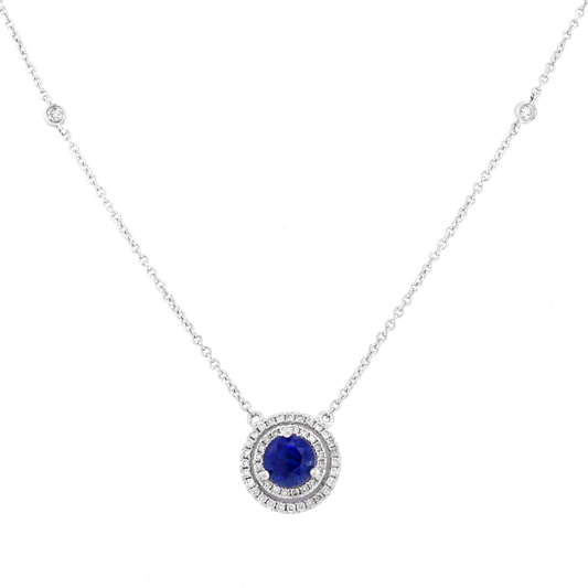 #28130 - Sapphire and Diamond Necklace