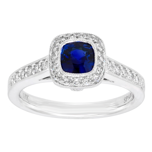 #28134 - Spark Sapphire and Diamond Ring