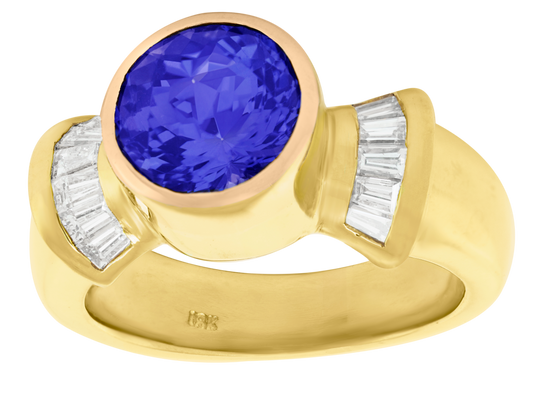 #28183 - Seventies Chic Tanzanite and Diamond Ring