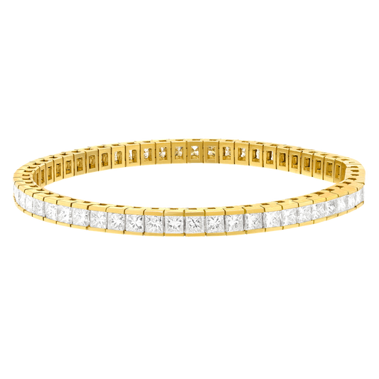 #28188 - 11.20ct Princess cut Diamond Tennis Bracelet