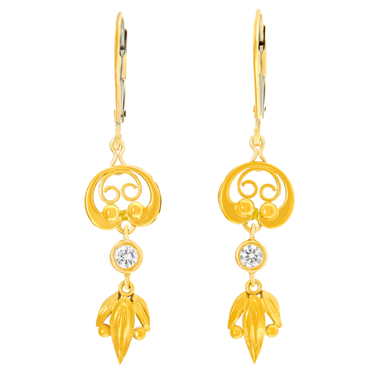 #28189 - Antique Diamond Chandelier Earrings