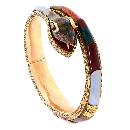 #28220 - Antique Agate Snake Bracelet