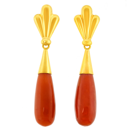 #28226 - Natural Coral Chandelier Earrings