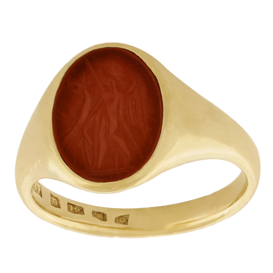 #28393 - English 18k Gold Signet Ring