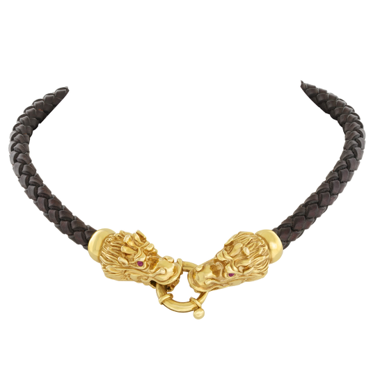 #28409 - Italian 18k Dragon Necklace