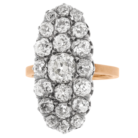 #28519 - Antique Diamond-set Oval Ring