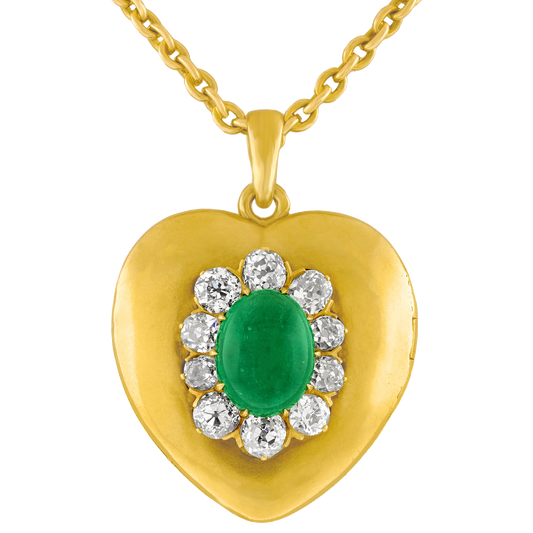 #28528 - Antique Emerald & Diamond-set Locket