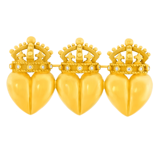 #28585 - Kieselstein Cord Crown & Heart Brooch