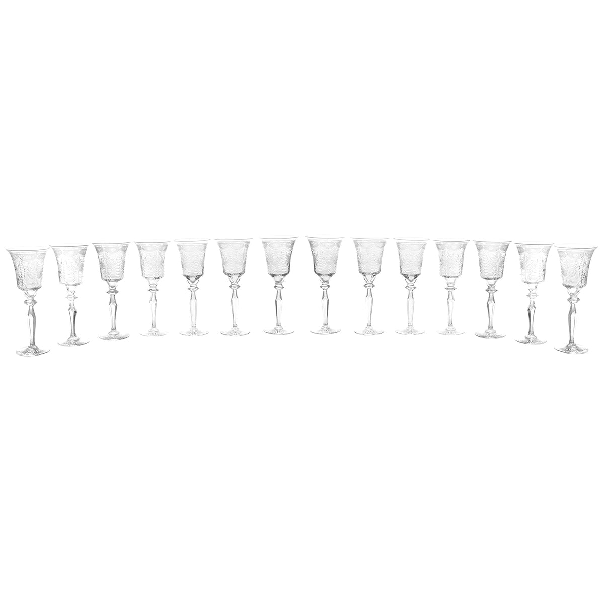 #22052 - 12 Pairpoint Very Tall Water Goblets, Wickham Pattern