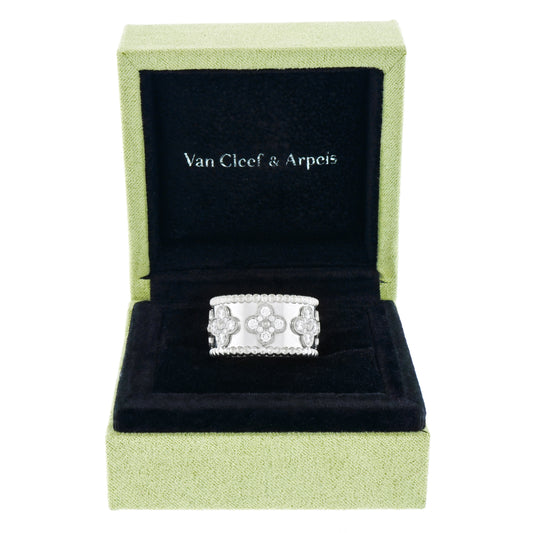 #24587 - Van Cleef & Arpels Perlée Clovers Ring Extra Wide Size 8.75